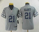 Youth Dallas Cowboys #21 Ezekiel Elliott Grey 2019 Inverted Legend Stitched NFL Nike Limited Jersey,baseball caps,new era cap wholesale,wholesale hats